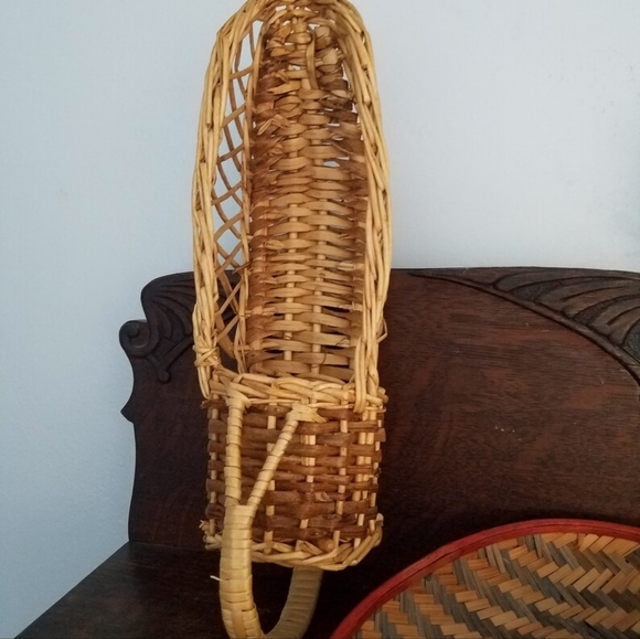 Vintage Woven Wicker Wine Chianti Holder - Picture 3 of 10